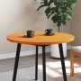 Piano Tavolo Rotondo Marrone Cera Ø80x2,5cm Legno Massello Pino