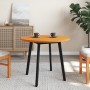 Piano Tavolo Rotondo Marrone Cera Ø80x2,5cm Legno Massello Pino