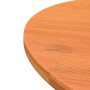 Piano Tavolo Rotondo Marrone Cera Ø80x2,5cm Legno Massello Pino