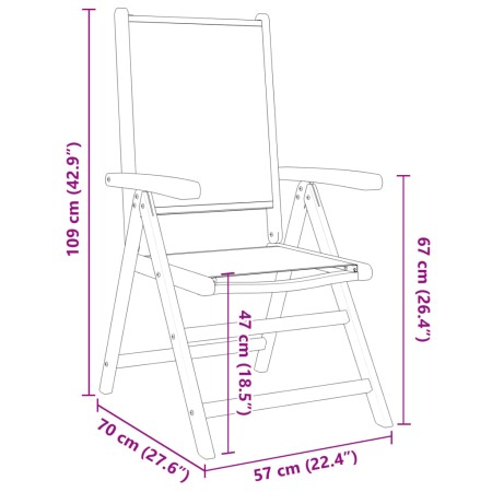 Sedie Giardino 2pz Motivo Foglia Legno Massello Acacia Tessuto