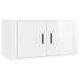 Set Mobili Porta TV 3 pz Bianco Lucido in Legno Multistrato