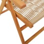 Sedie da Giardino Reclinabili 4pz Beige Legno Massello Acacia