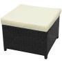 Set Mobili da Giardino con Cuscini 8 pz in Polyrattan Nero