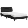 Letto con Materasso Nero 100x200 cm in Similpelle