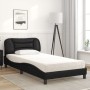 Letto con Materasso Nero 100x200 cm in Similpelle