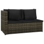 Set Divani da Giardino 8 pz con Cuscini in Polyrattan Grigio