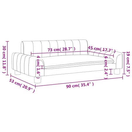 Divano per Bambini Grigio 90x53x30 cm in Similpelle