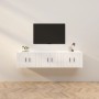 Mobili Porta TV a Parete 3 pz Bianco Lucido 57x34,5x40 cm