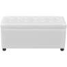 Sgabello con Contenitore in Pelle Artificiale Bianco