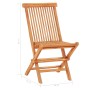 Set da Bistrot 3 pz con Cuscini Rossi in Legno Massello di Teak