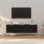 Set Mobili Porta TV 3 pz Nero in Legno Multistrato