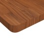 Piano Tavolo Quadrato Marrone Scuro 90x90x4cm Rovere Trattato