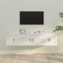 Set Mobili Porta TV 3 pz Bianco Lucido in Legno Multistrato