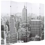 Paravento Pieghevole 228x170 cm Stampa New York Bianco e Nero