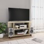 Mobile TV con Ruote Rovere Sonoma 80x40x45 cm Legno Multistrato