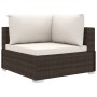 Set Divani da Giardino 8 pz con Cuscini in Polyrattan Marrone