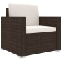 Set Divani da Giardino 8 pz con Cuscini in Polyrattan Marrone