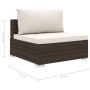 Set Divani da Giardino 8 pz con Cuscini in Polyrattan Marrone