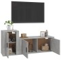 Set di Mobili Porta TV 2 pz Grigio Cemento in Legno Multistrato