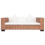 Set Divani 2 pz con Cuscini in Rattan Naturale