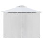 Gazebo con Tende 600x298x270 cm Bianco 180g/m²