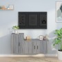 Set Mobili Porta TV 2 pz Grigio Sonoma in Legno Multistrato