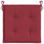 Cuscini per Sedia 6 pz Rosso Vino 40x40x3 cm in Tessuto Oxford