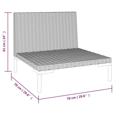 Divani da Giardino 2pz con Cuscini in Polyrattan Mezzo Tondo