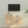 Set di Mobili Porta TV 2 pz Rovere Sonoma in Legno Multistrato