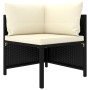 Set Divani da Giardino 8 pz con Cuscini in Polyrattan Nero