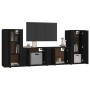 Set Mobili Porta TV 4 pz Nero in Legno Multistrato