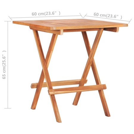 Set da Bistrot 3 pz con Cuscini Talpa in Legno Massello di Teak