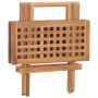 Set da Pranzo Giardino Pieghevole 3 pz Cuscino Massello di Teak