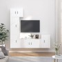 Set di Mobili Porta TV 5 pz Bianco in Legno Multistrato