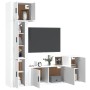 Set di Mobili Porta TV 5 pz Bianco in Legno Multistrato