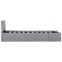 Giroletto con Contenitore e LED Grigio Chiaro Tessuto 90x200 cm