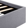 Giroletto con Contenitore e LED Grigio Chiaro Tessuto 90x200 cm