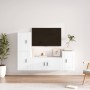 Set di Mobili Porta TV 4 pz Bianco in Legno Multistrato