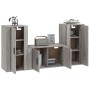 Set Mobili Porta TV 3 pz Grigio Sonoma in Legno Multistrato