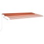 Tenda da Sole Retrattile Manuale LED 600x350 cm Arancio Marrone