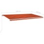 Tenda da Sole Retrattile Manuale LED 600x350 cm Arancio Marrone