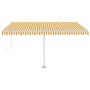 Tenda Automatica Sensore Vento e LED 400x350 cm Gialla Bianca