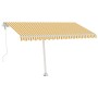 Tenda Automatica Sensore Vento e LED 400x350 cm Gialla Bianca