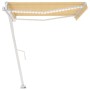 Tenda Automatica Sensore Vento e LED 400x350 cm Gialla Bianca