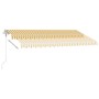 Tenda Automatica Sensore Vento e LED 400x350 cm Gialla Bianca