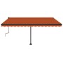 Tenda da Sole Retrattile Manuale LED 450x350 cm Arancio Marrone