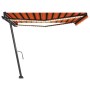 Tenda da Sole Retrattile Manuale LED 450x350 cm Arancio Marrone