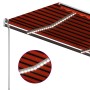 Tenda da Sole Retrattile Manuale LED 450x350 cm Arancio Marrone