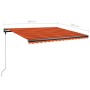 Tenda da Sole Retrattile Manuale LED 450x350 cm Arancio Marrone