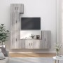 Set di Mobili Porta TV 5 pz Grigio Sonoma in Legno Multistrato